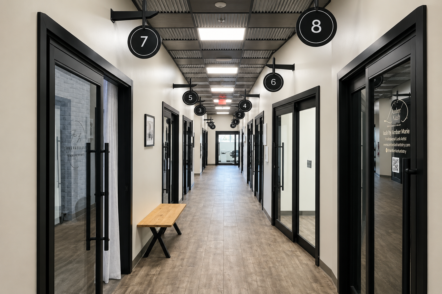 Sola Salons studio hallway, Hilltop